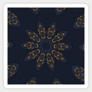 Golden pattern on blue background filling the frame. Sticker